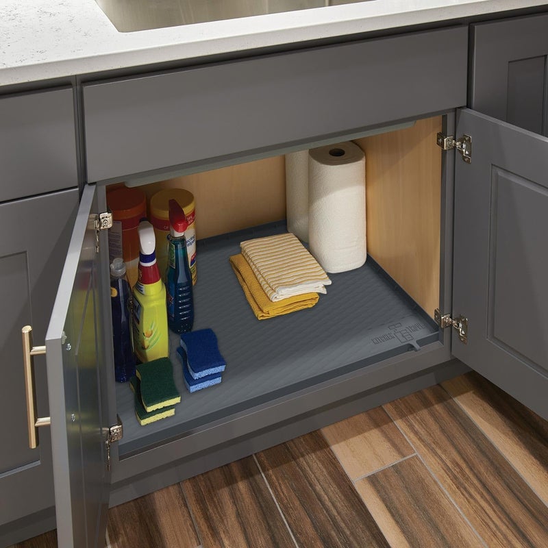 Kitchen Trove Premium Quality Under Sink Mat for Kitchen Waterproof 34" x 22" Cabinet Liner Silicone Under Sink Tray for Kitchen & Bathroom - Also Designed for Pet Food Mat, Cat Litter Mat, Dog Bowl Tray - Image 4